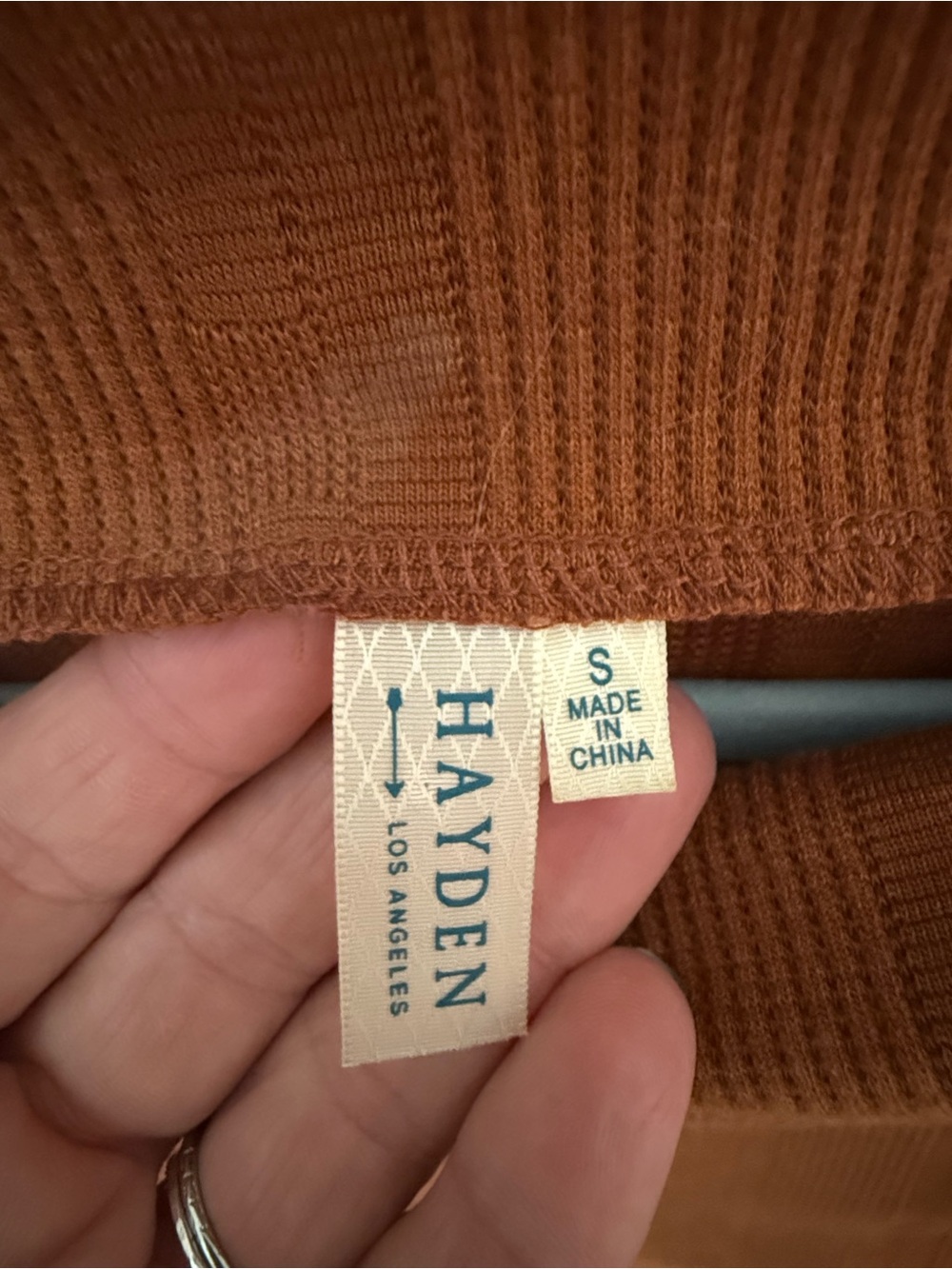 Hayden Rust Ribbed Cowl Neck Sweater - Picture 3 of 3